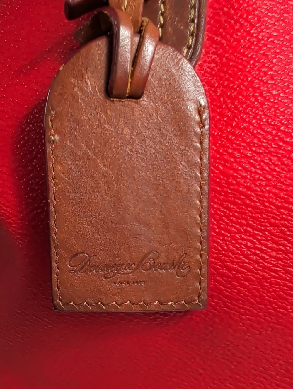 Dooney & Bourke Red Pebbled Leather Domed Satchel
